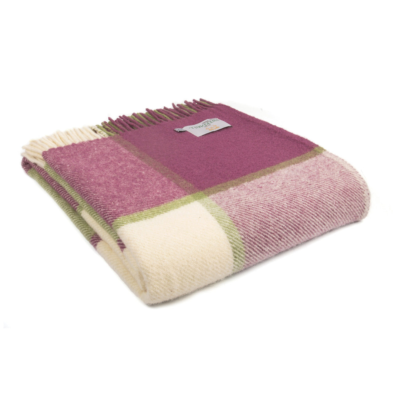 Block Check Raspberry Pure New Wool Knee Throw