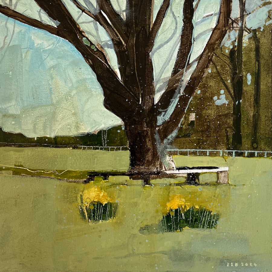 Tree and daffodils by Julian Sutherland-Beatson