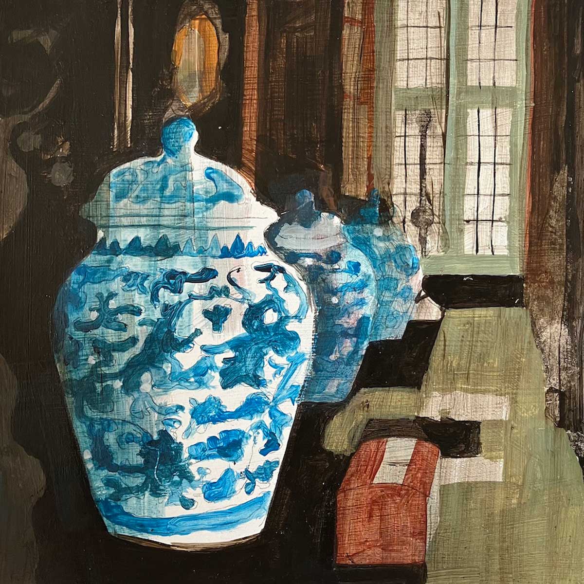 Oriental jars in the Organ Room 17.6.24 By Julian Sutherland-Beatson