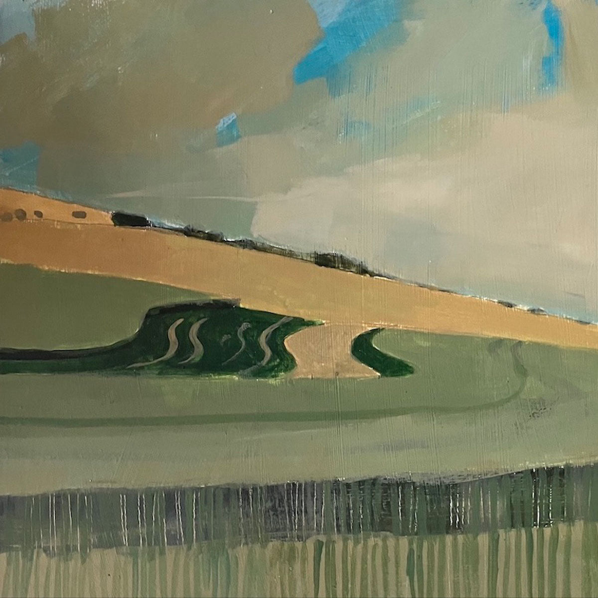 Downland field near Glyndebourne 10.7.24 By Julian Sutherland-Beatson