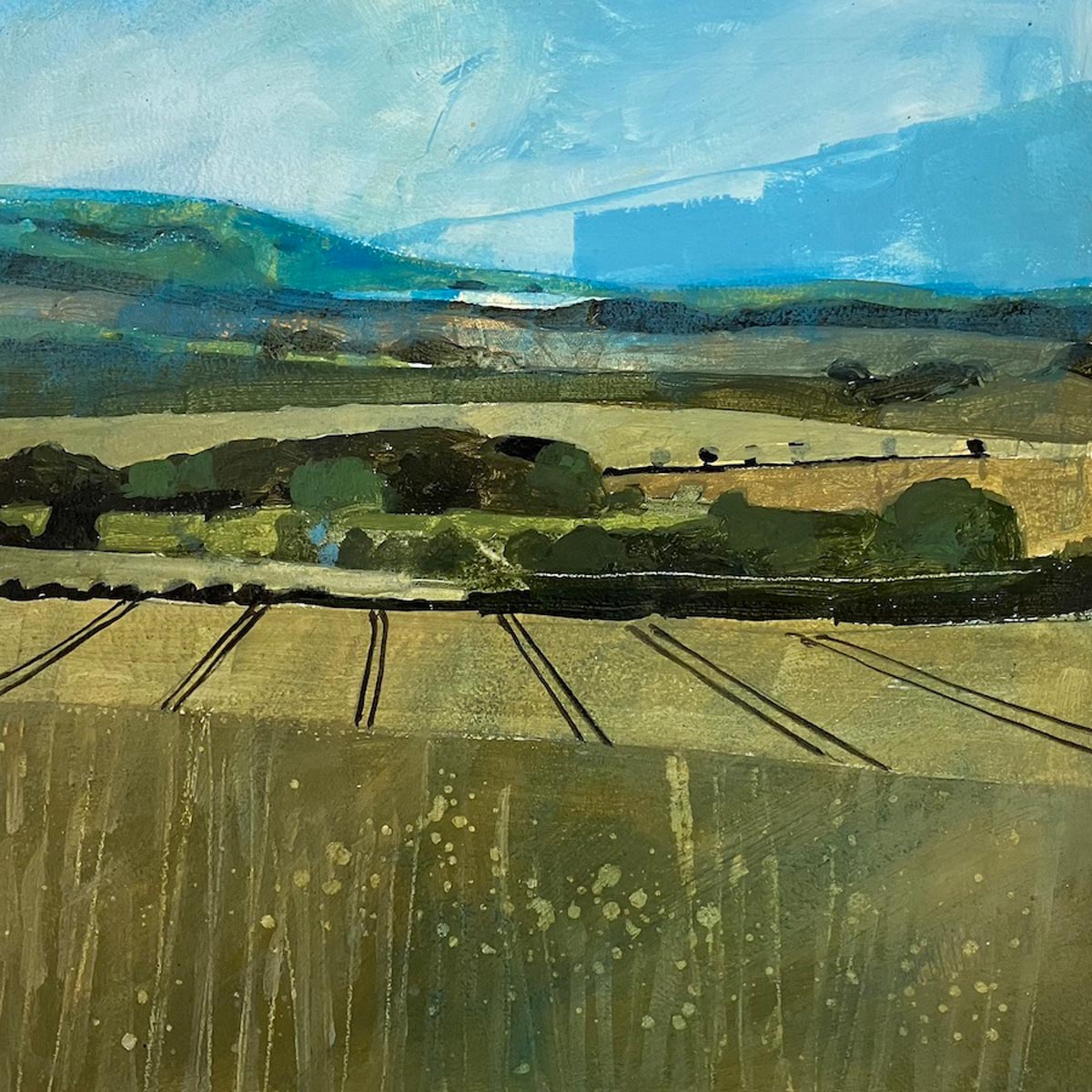 Downland and fields near Glyndebourne 16.7.24 By Julian Sutherland-Beatson