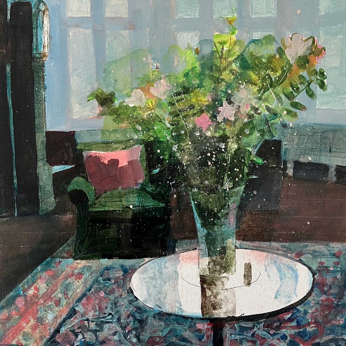 Flower vase in the Organ Room 19.7.24 By Julian Sutherland-Beatson