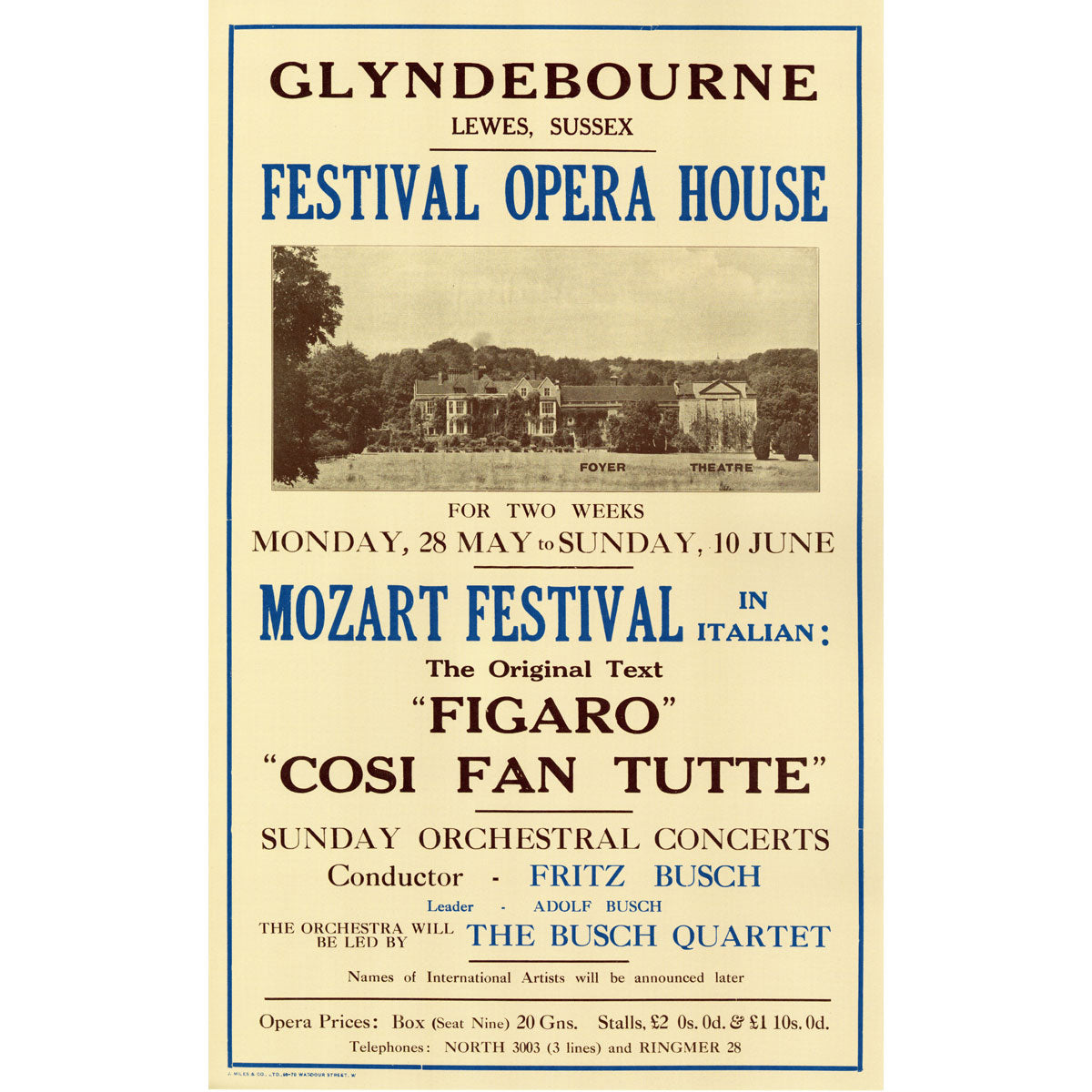  Glyndebourne 1934 Poster Greetings Card