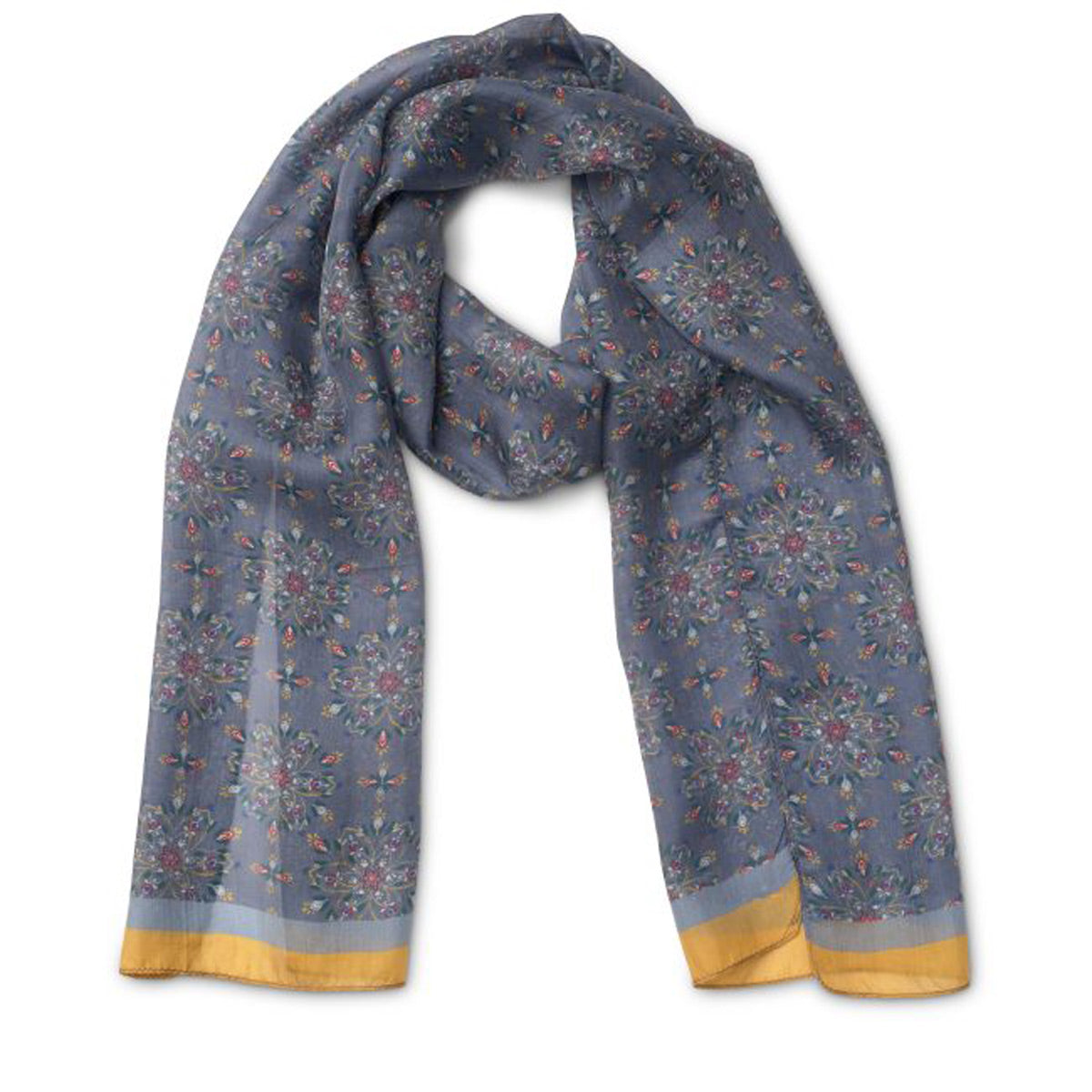 Ajanta Slate Silk Scarf