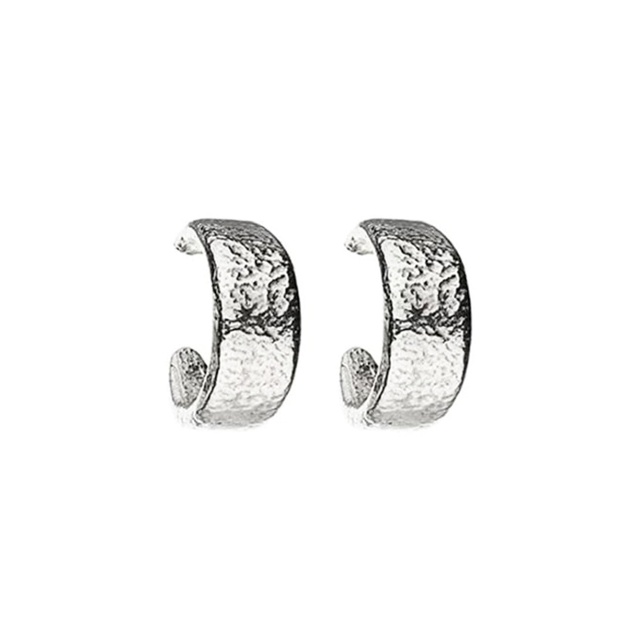 Bedrock Small Silver Hoop Earrings