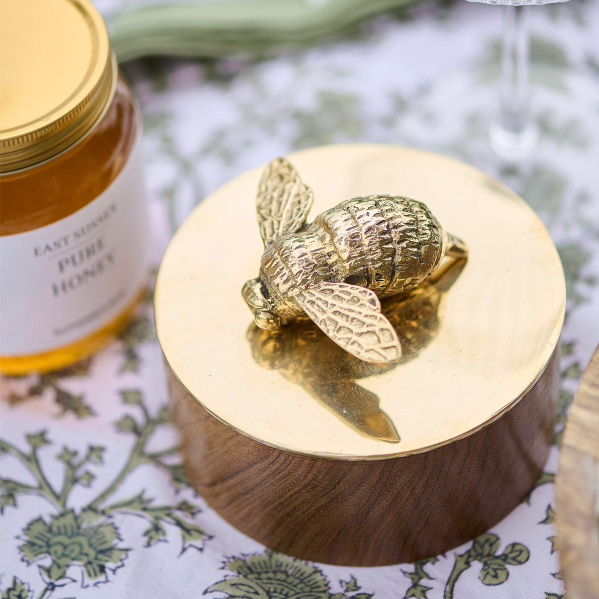 Bee Trinket Box With A Solid Brass Lid