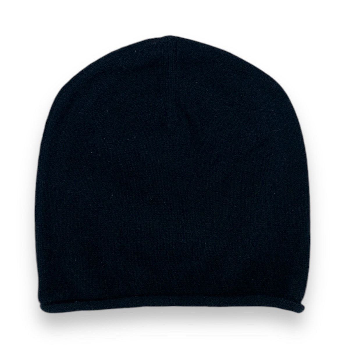 Black Cashmere Knitted Roll Hat