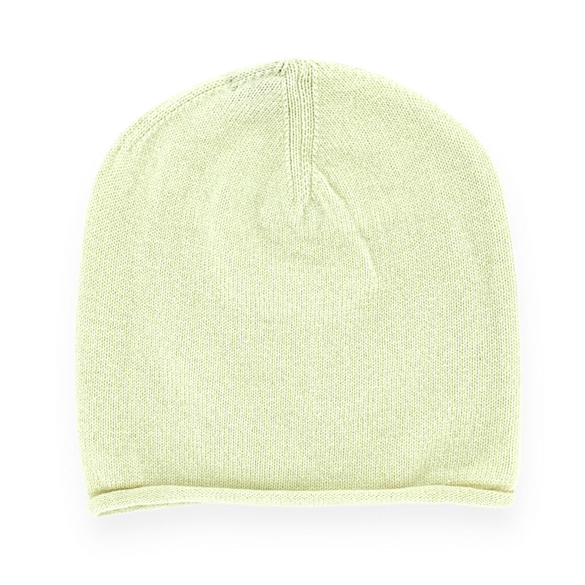 Cream Cashmere Knitted Roll Hat