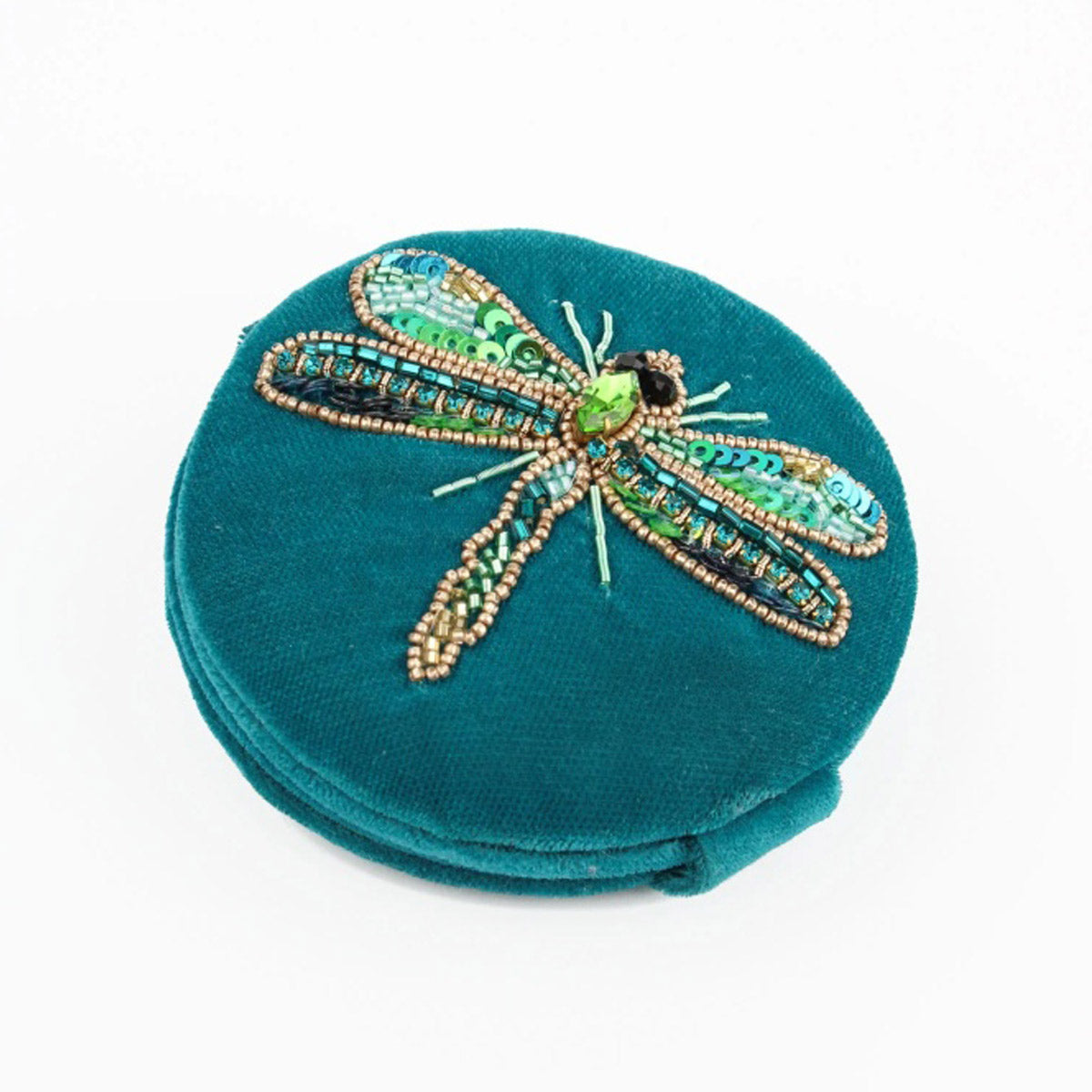 Dragonfly Velvet Compact Mirror