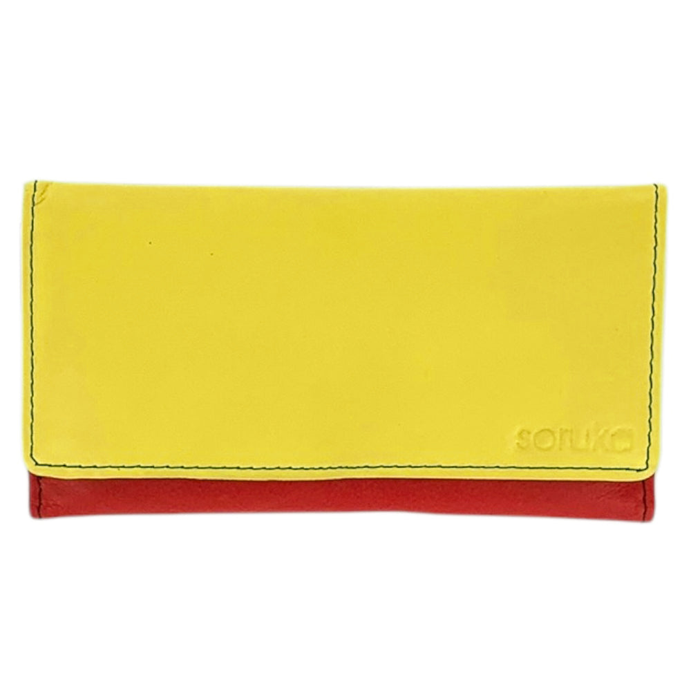 Esme Yellow & Red Leather Wallet