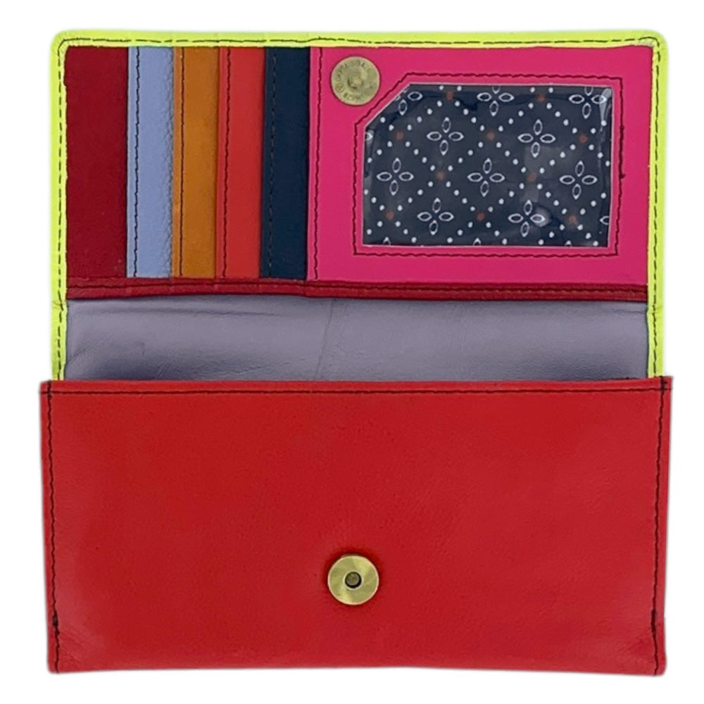 Esme Yellow & Red Leather Wallet