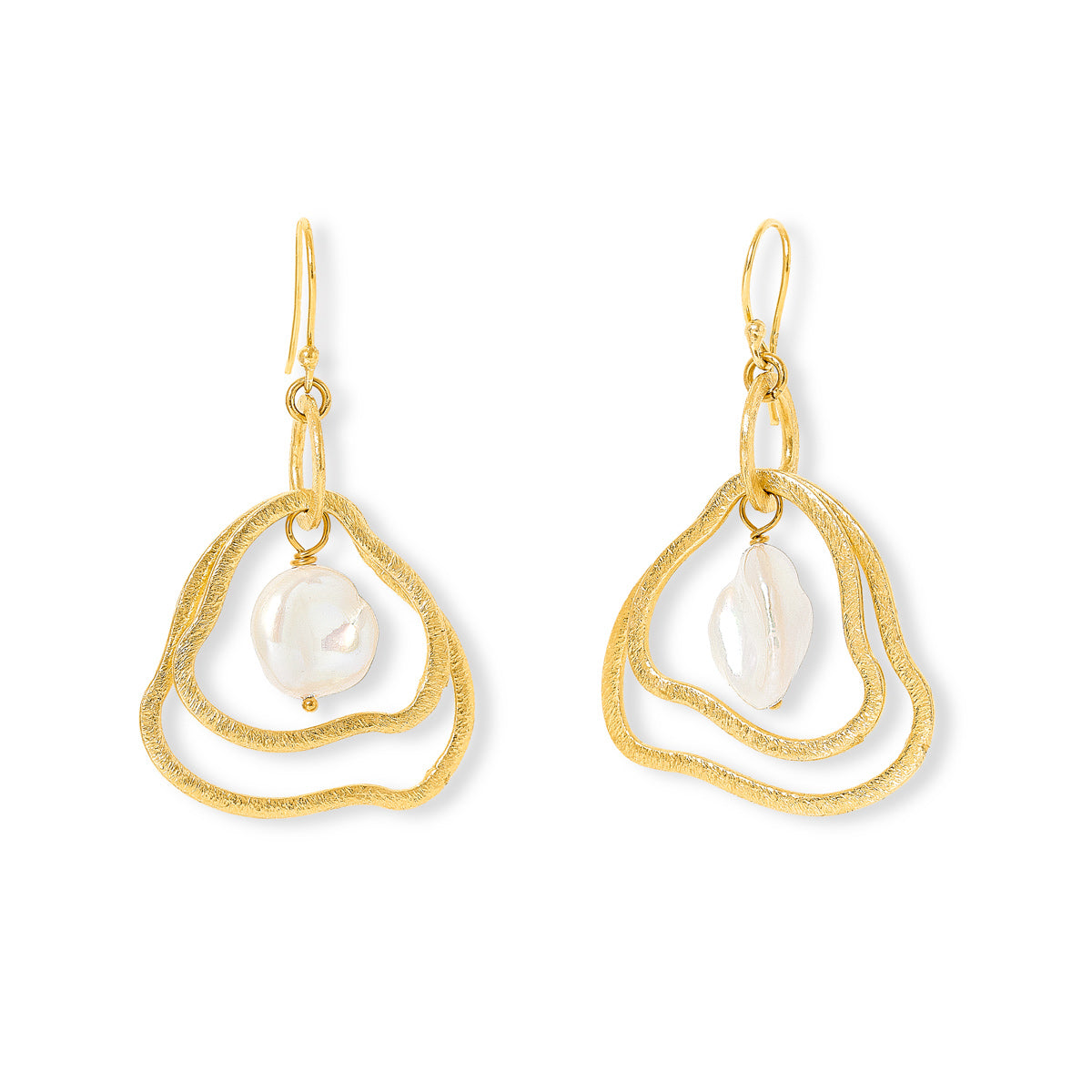 Double Geometric Gold Earrings