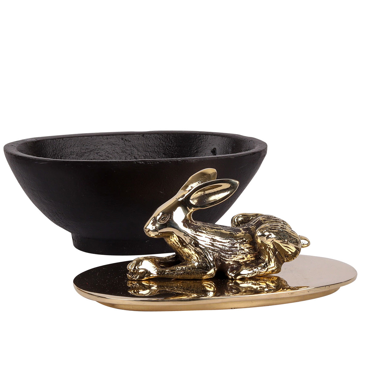 Hare Metal Bowl & Brass Lid