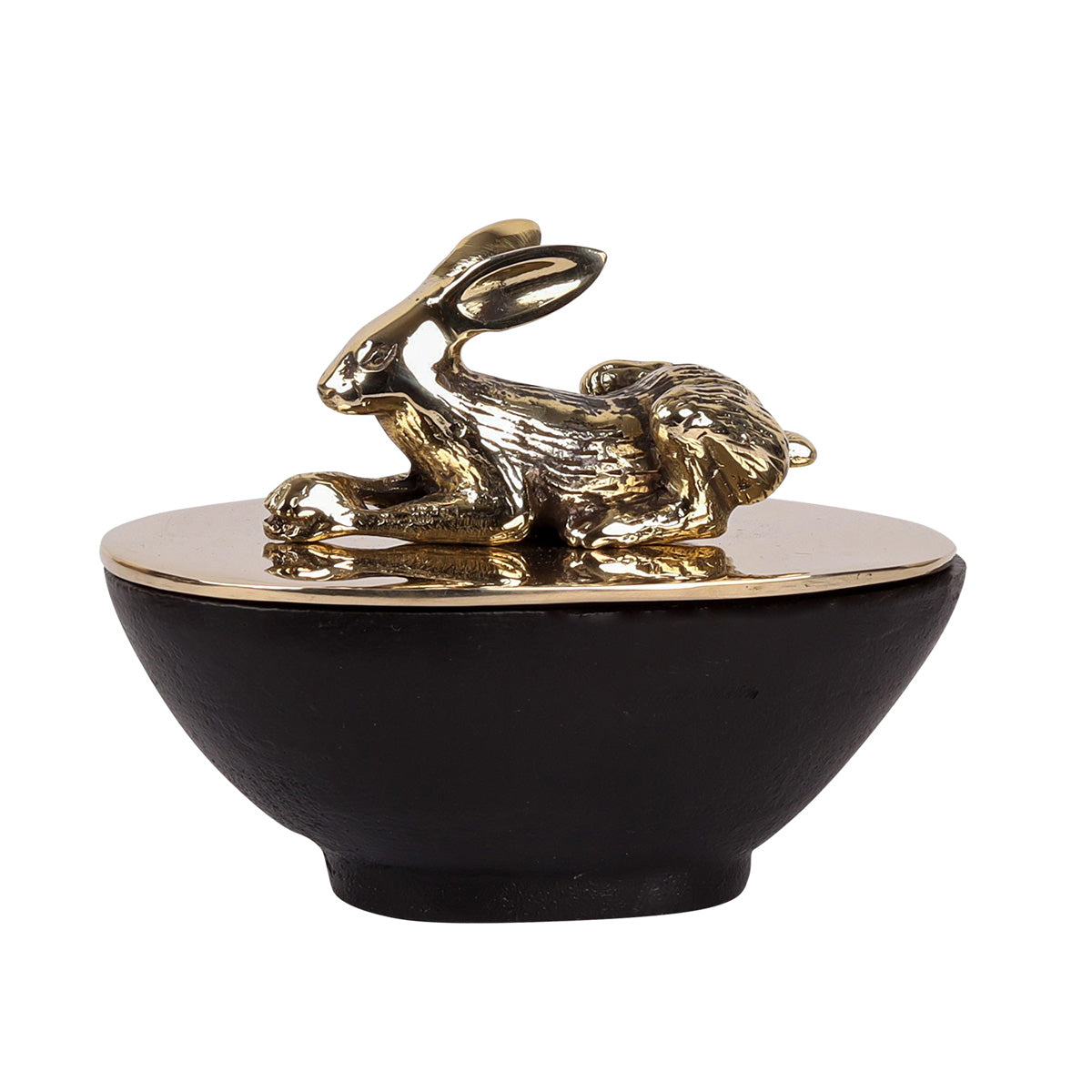 Hare Metal Bowl & Brass Lid