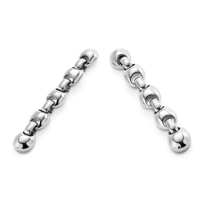 Silver Nugget Nugget Link Earrings