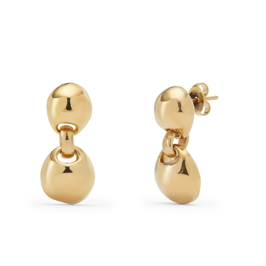 18K Gold Small Nugget Earrings