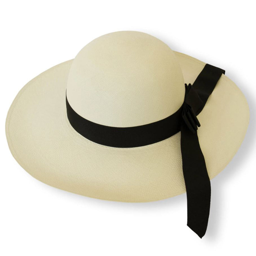 Panama Sun Hat & Black Bow