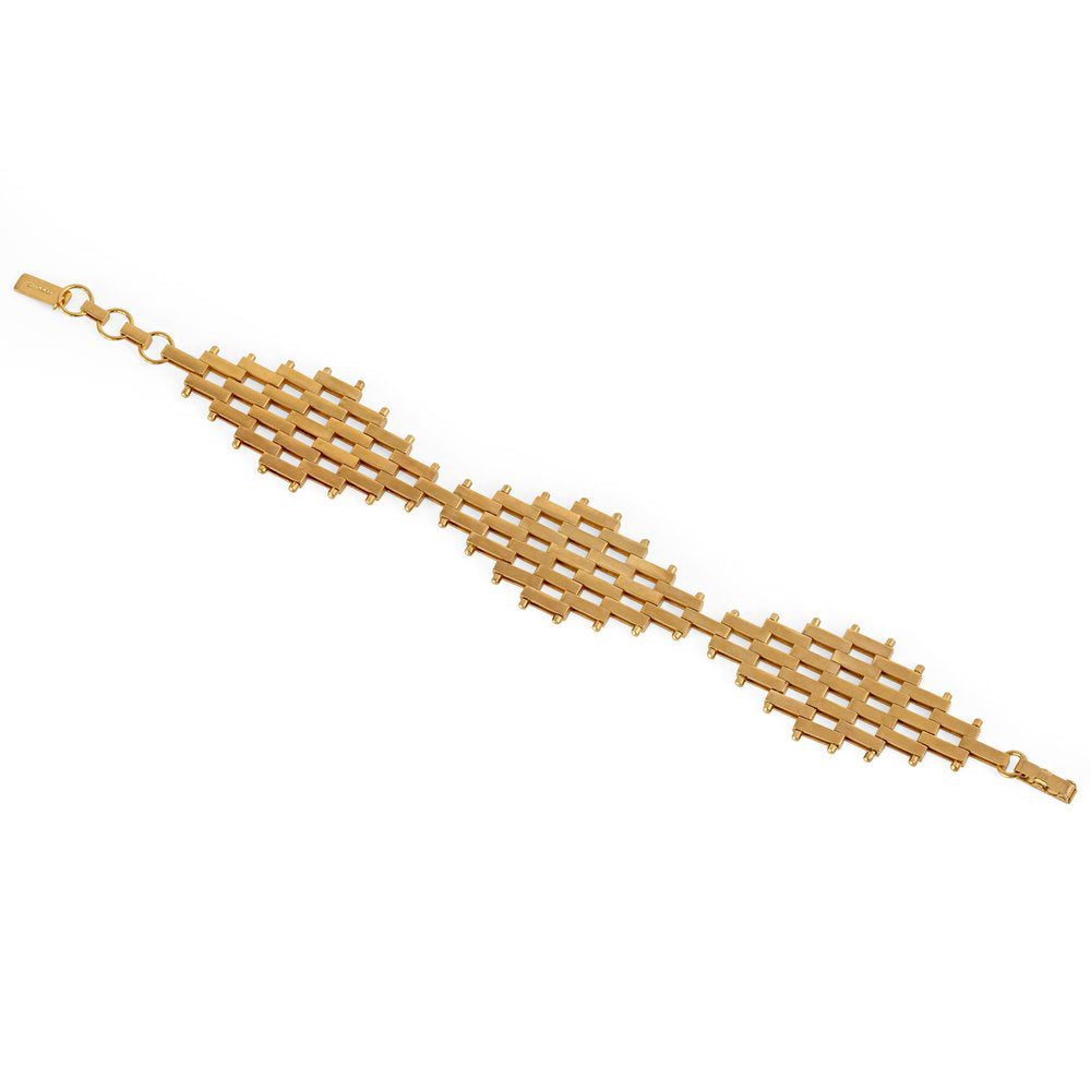 Pharaohs Triple Rhombus Large Gold Bracelet