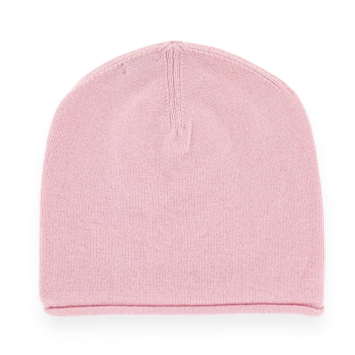 Pink Cashmere Knitted Roll Hat