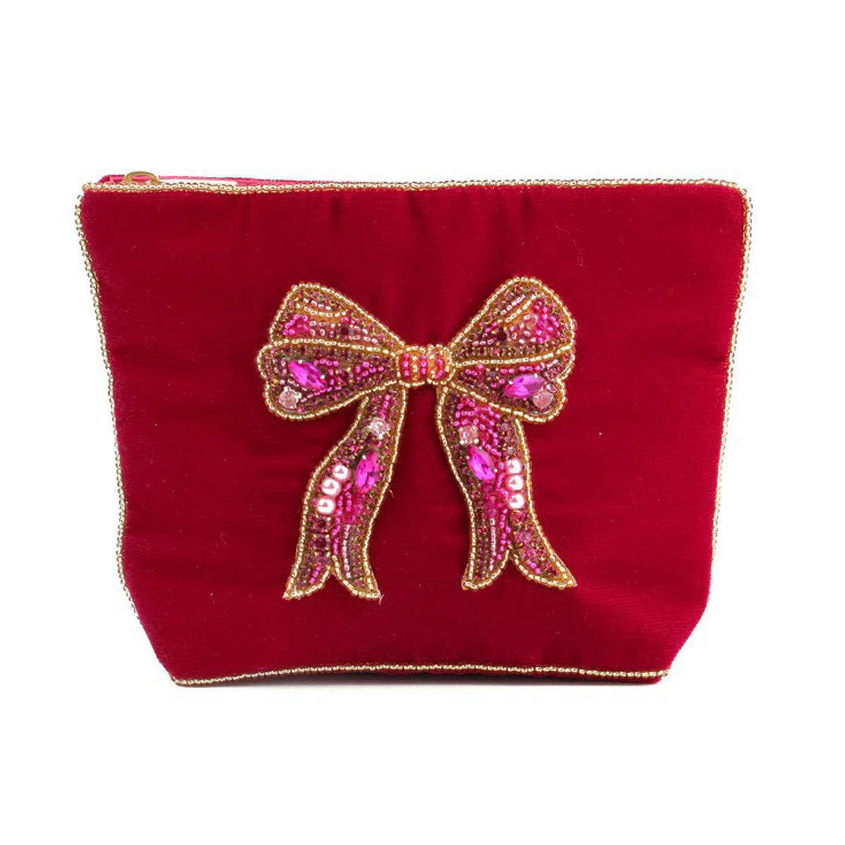 Pink Bow Velvet Purse