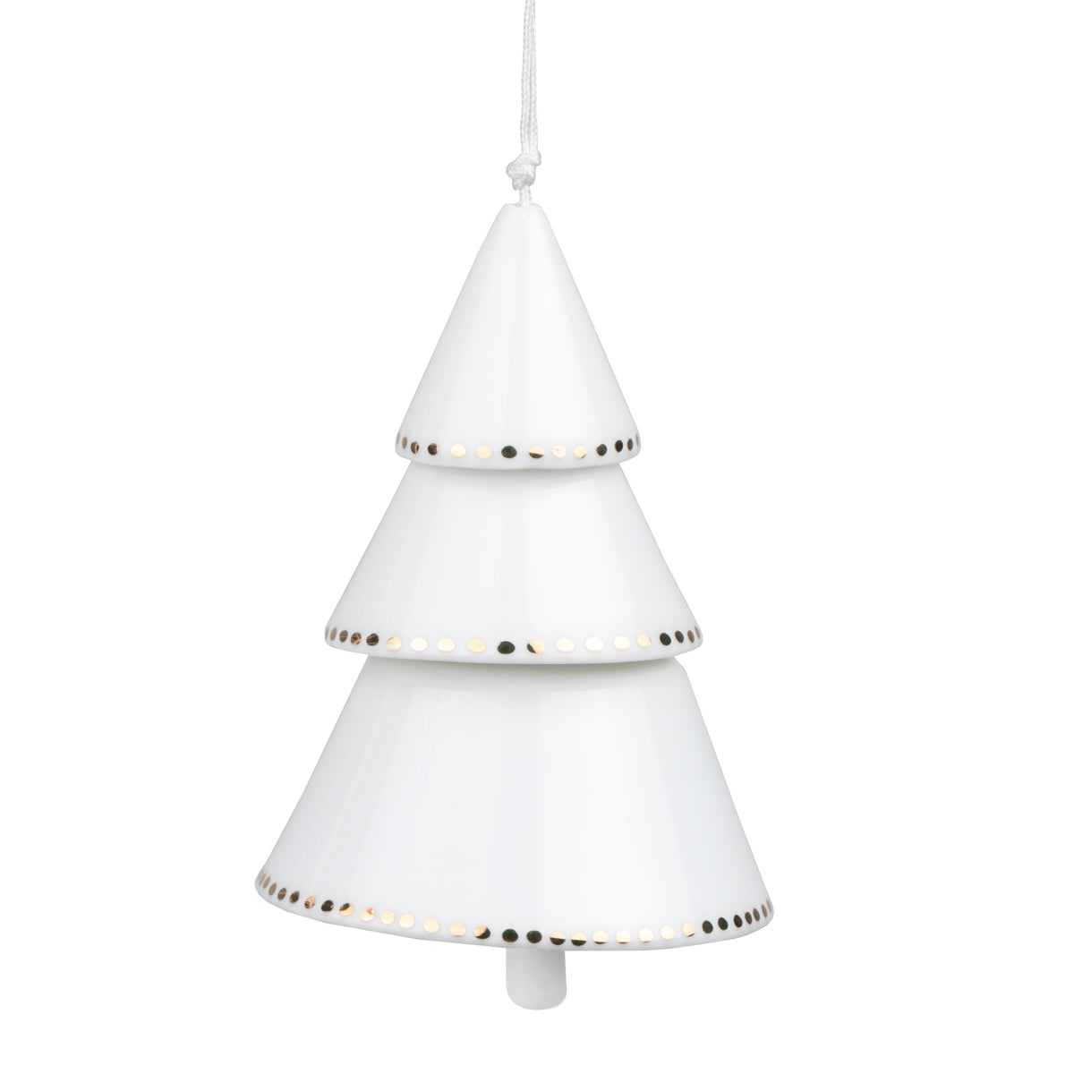 White Porcelain Golden Dots Christmas Tree Decoration