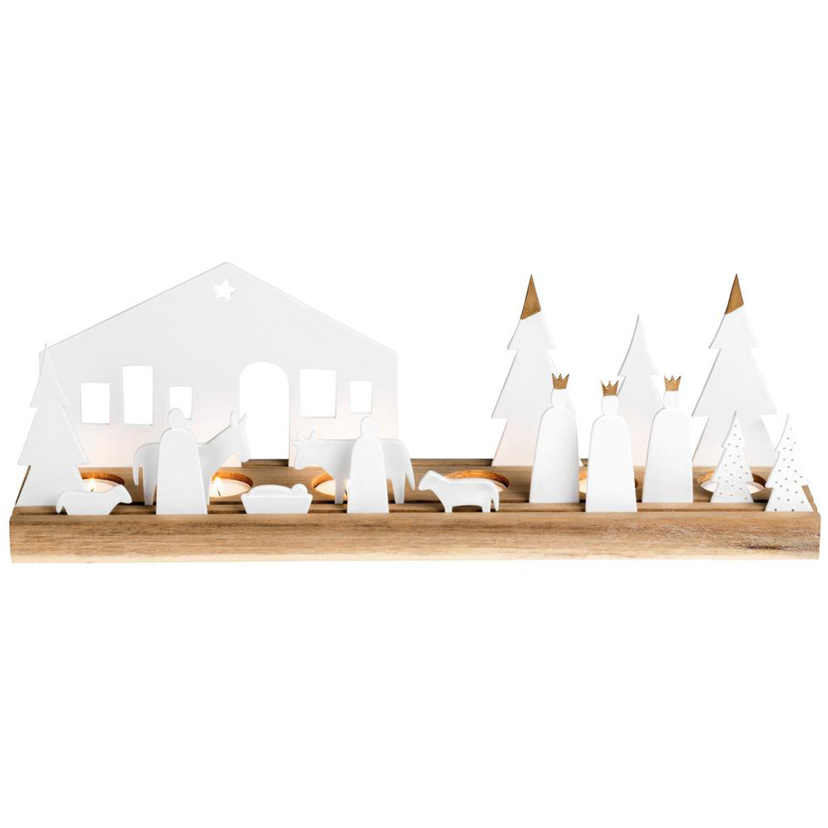 Porcelain Nativity Set Tea Light Candle Holder