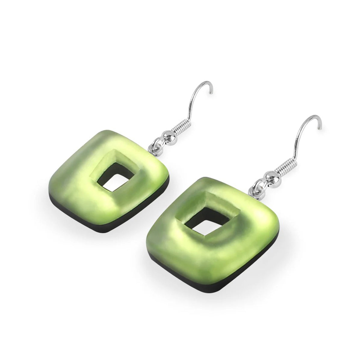 Sherbet Hollow Square Fishhook Earrings