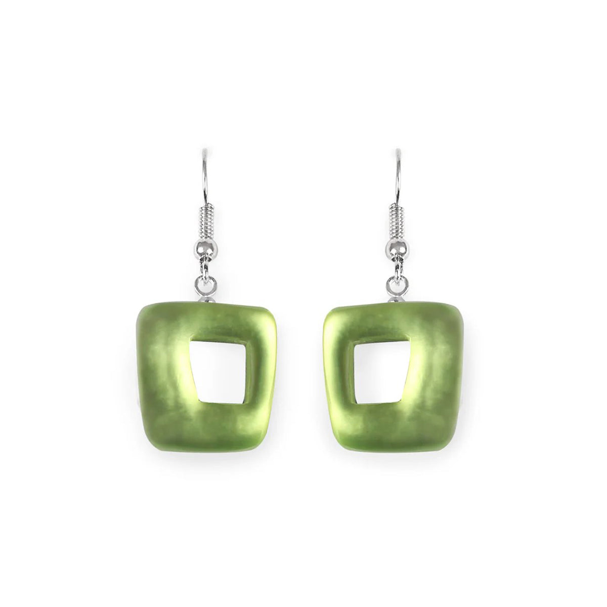 Sherbet Hollow Square Fishhook Earrings