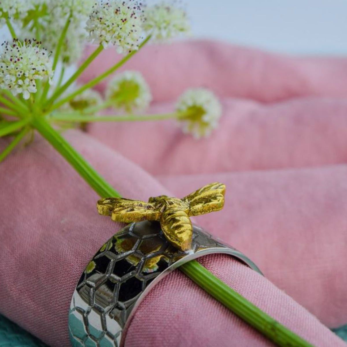 Set of Four Bee Napkin Rings