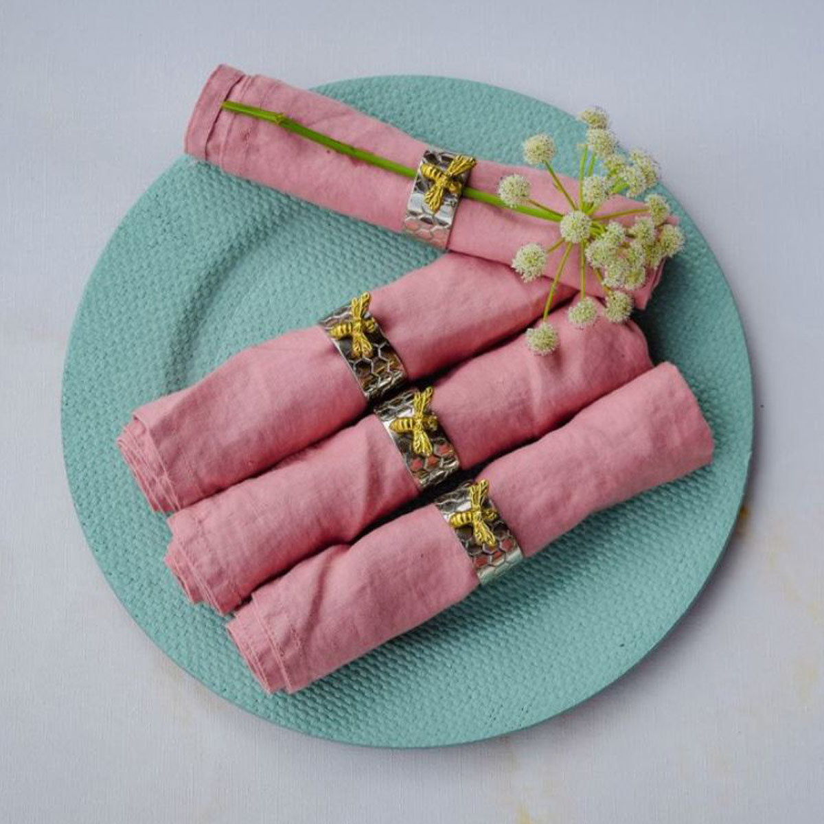 Set of Four Bee Napkin Rings