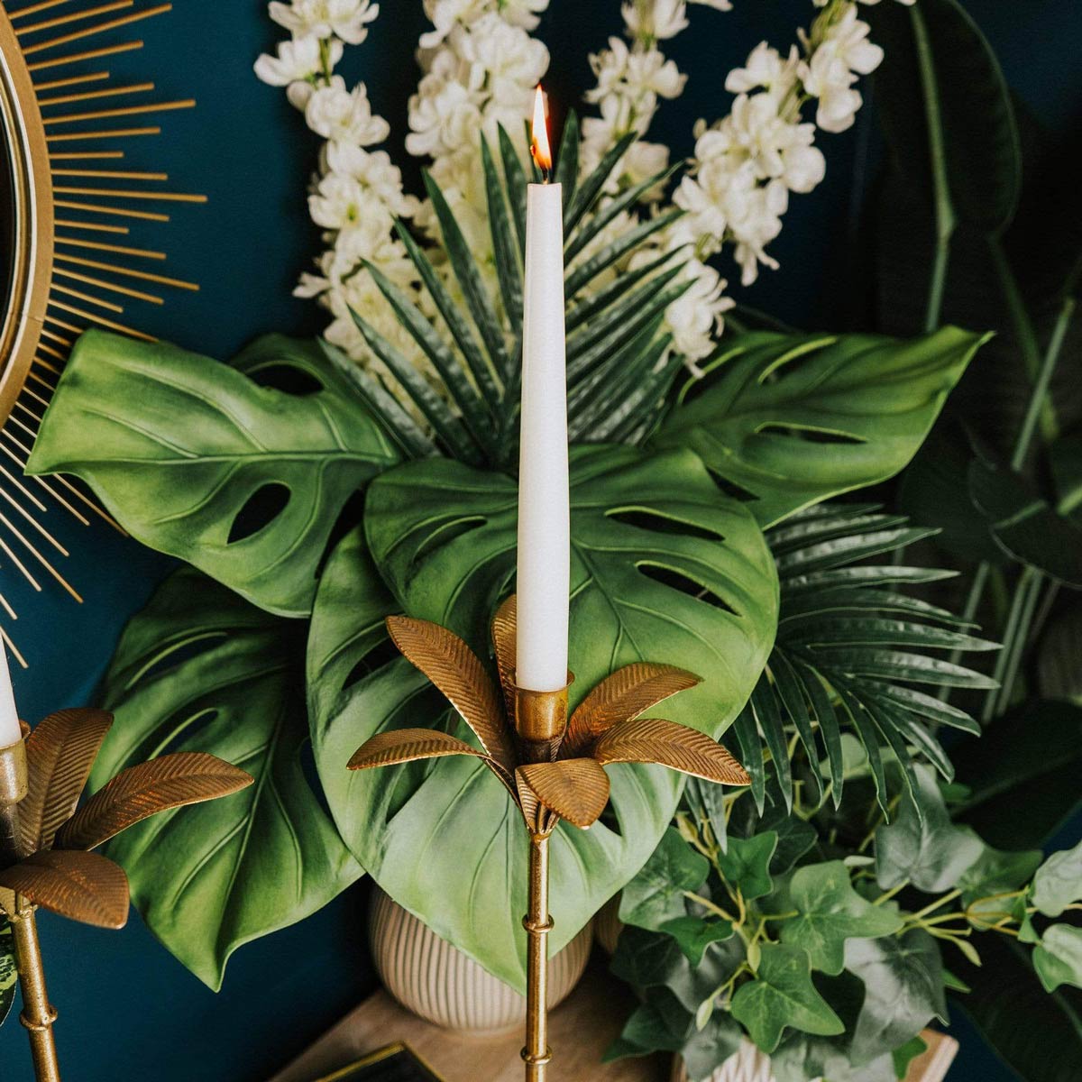  Gold Palm Tree Candle Holder 