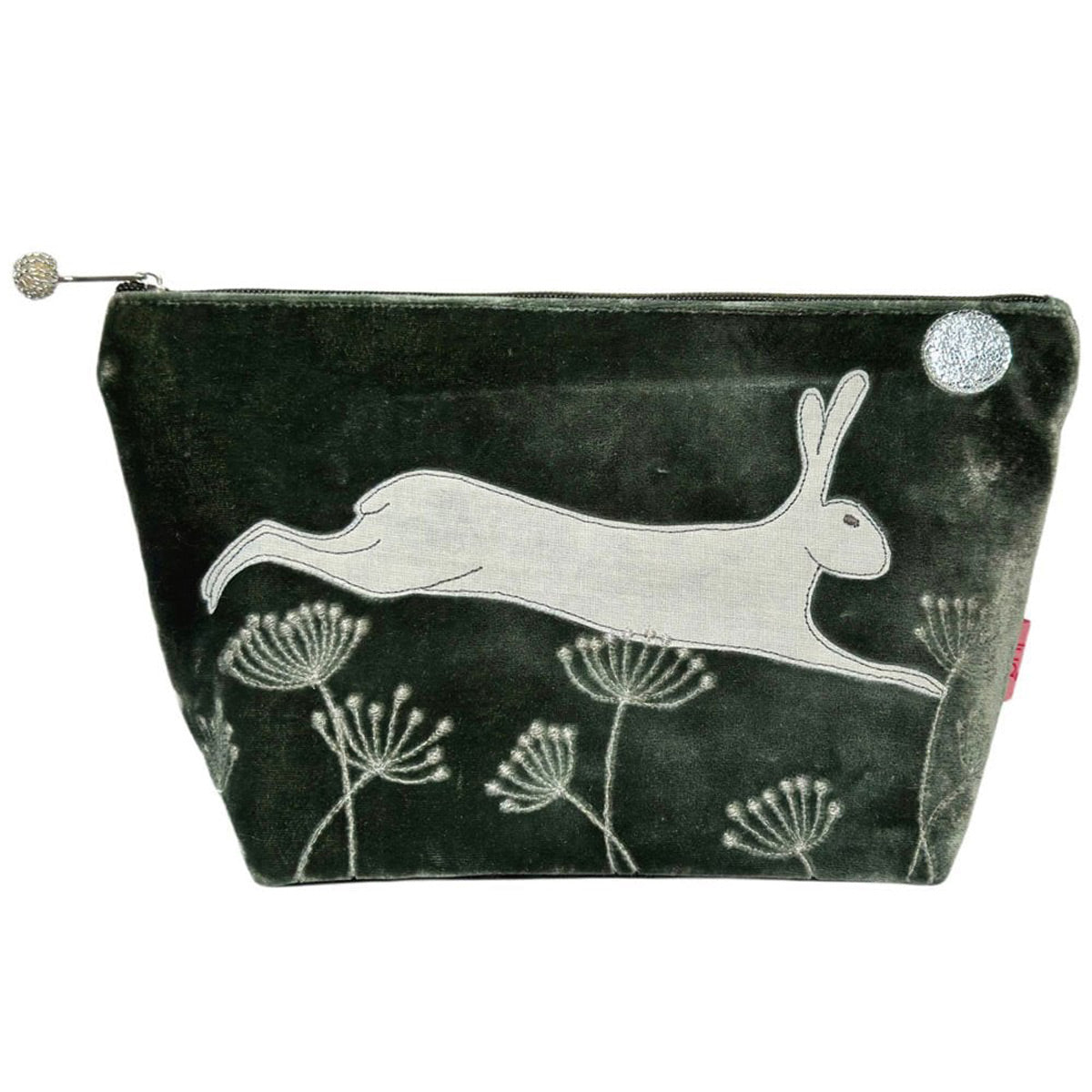 Hare Dark Sage Velvet Cosmetic Purse