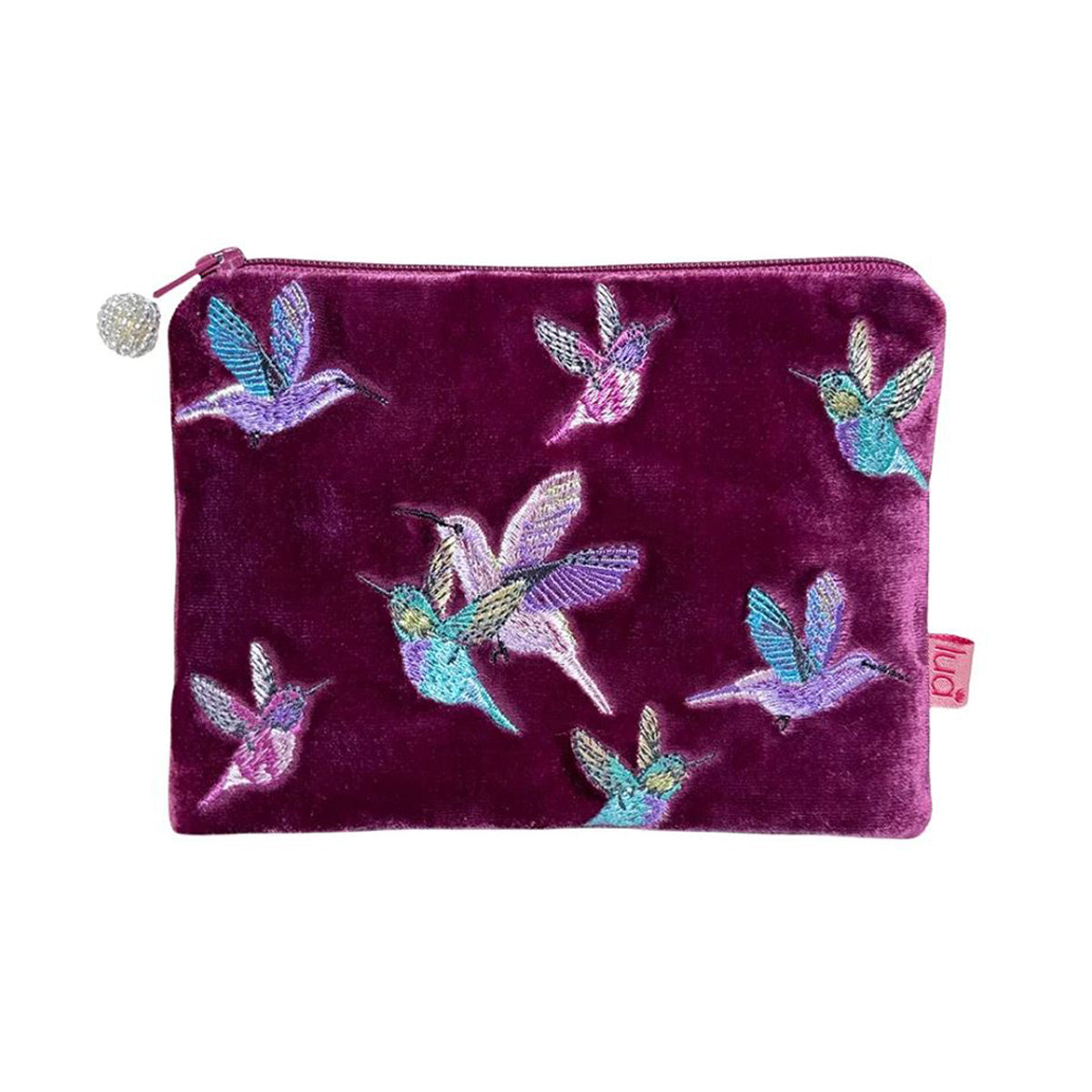 Hummingbird Plum Velvet Purse