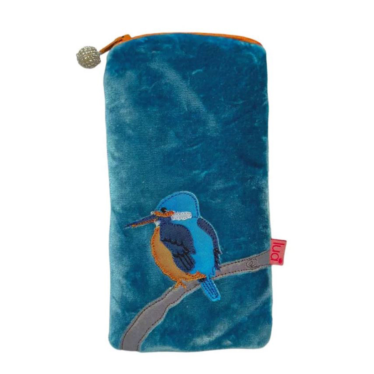 Kingfisher Teal Velvet Glasses Case