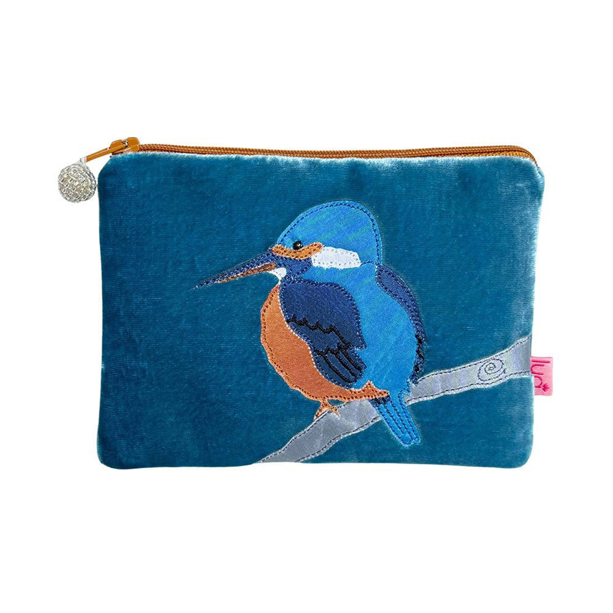 Kingfisher Teal Velvet Purse