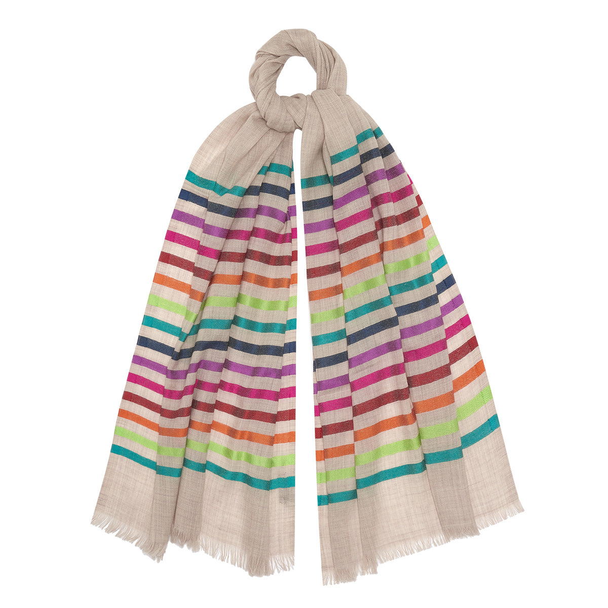 Rainbow Silk Stripe Scarf