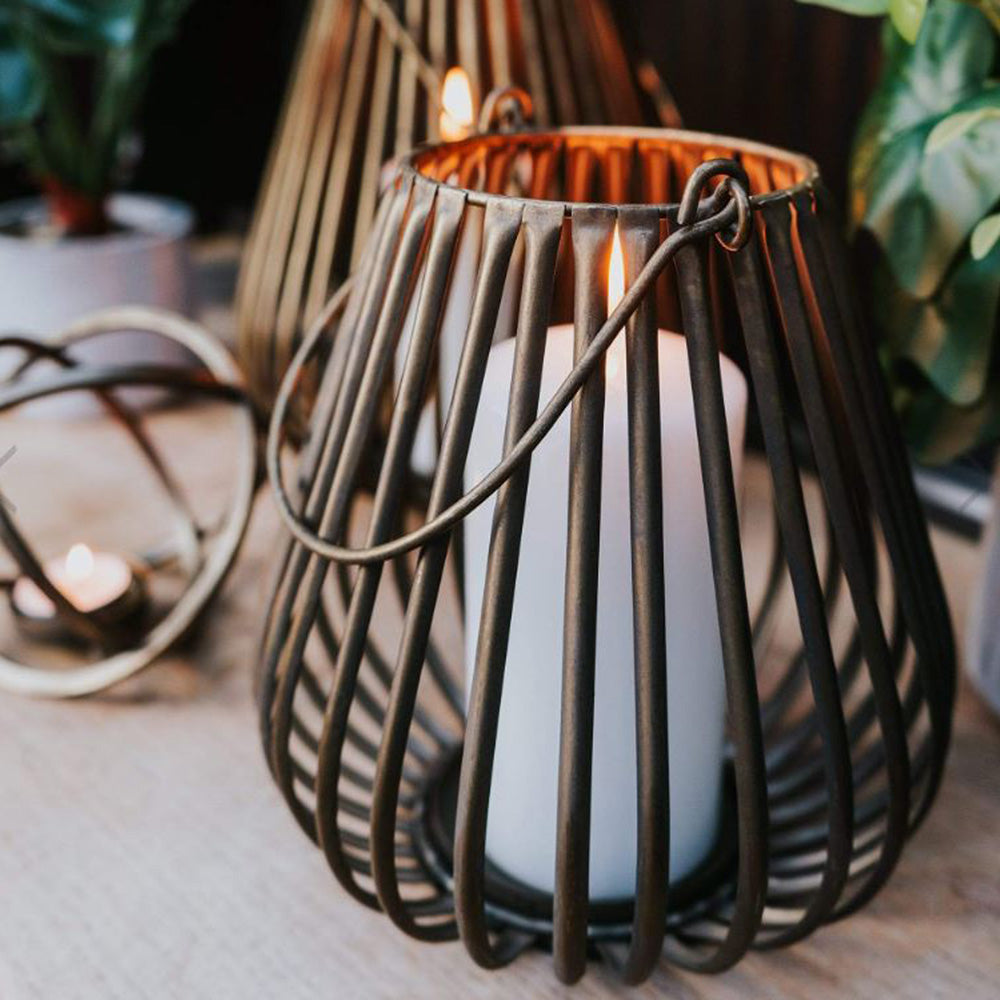 Teardrop Wire Bronze Lantern